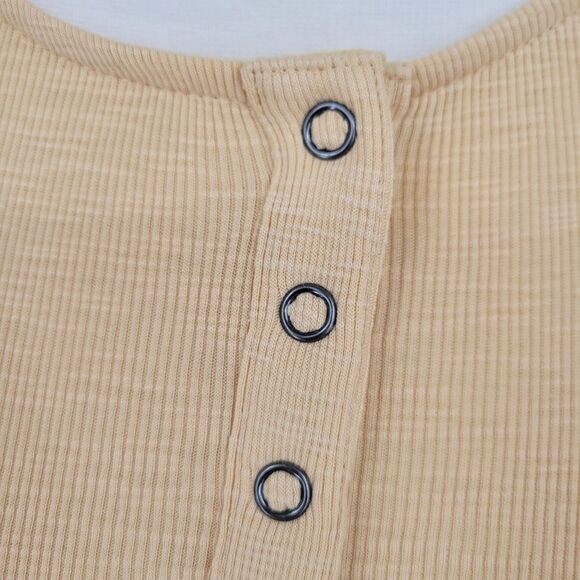 J. Jill Butter Yellow Henley Top Long Sleeve Tee T-shirt Pima Cotton Women's XL - Picture 4 of 12